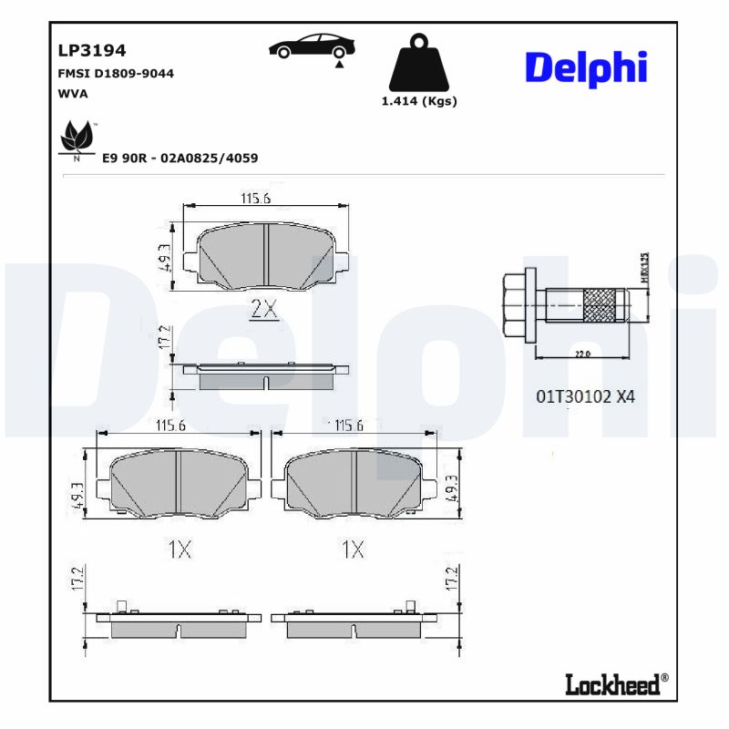 DELPHI  Fékbetét kézifékhez