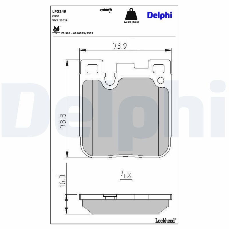DELPHI LP3249 LP3249 SET PLACUTE FRANA DELPHI