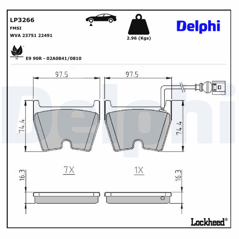DELPHI DELLP3266 Fékbetét