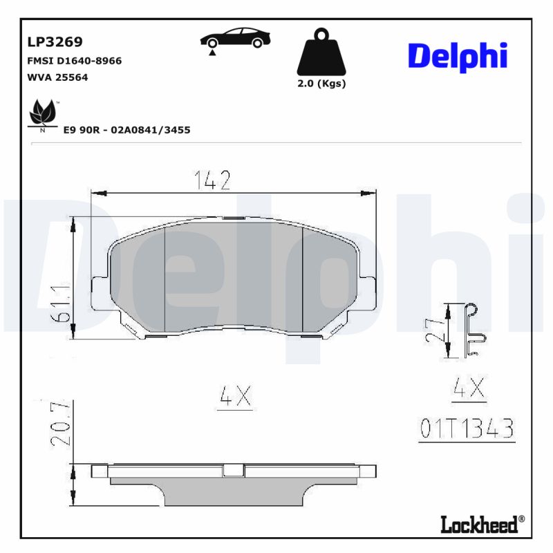DELPHI DELLP3269 Fékbetét