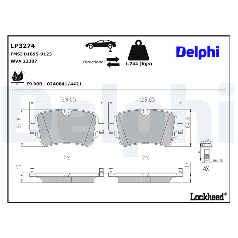 DELPHI DLP LP3274 1020202 FÉKBETÉT