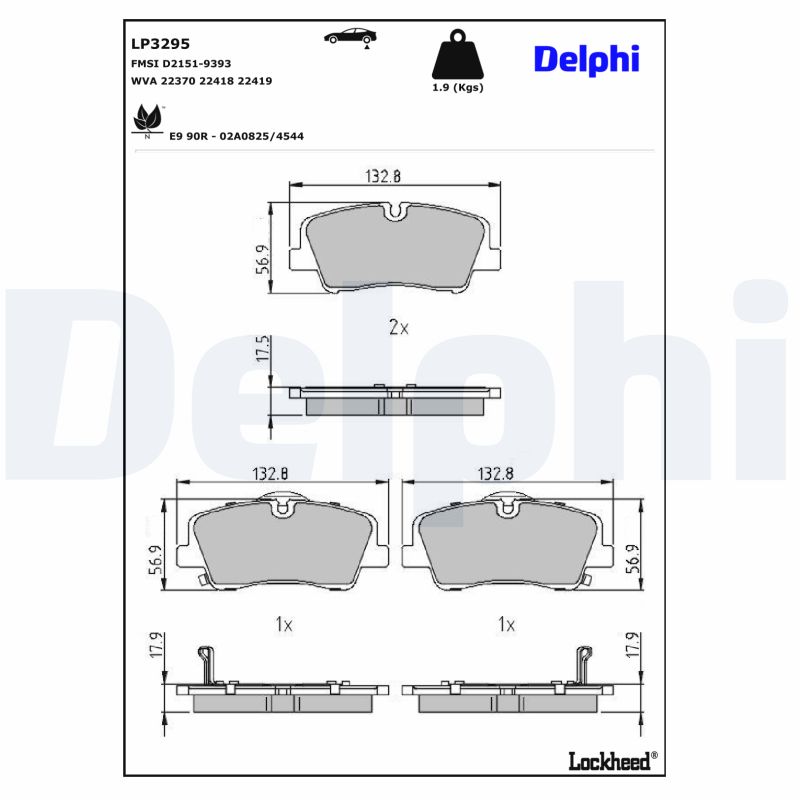 DELPHI DELLP3295 Fékbetét