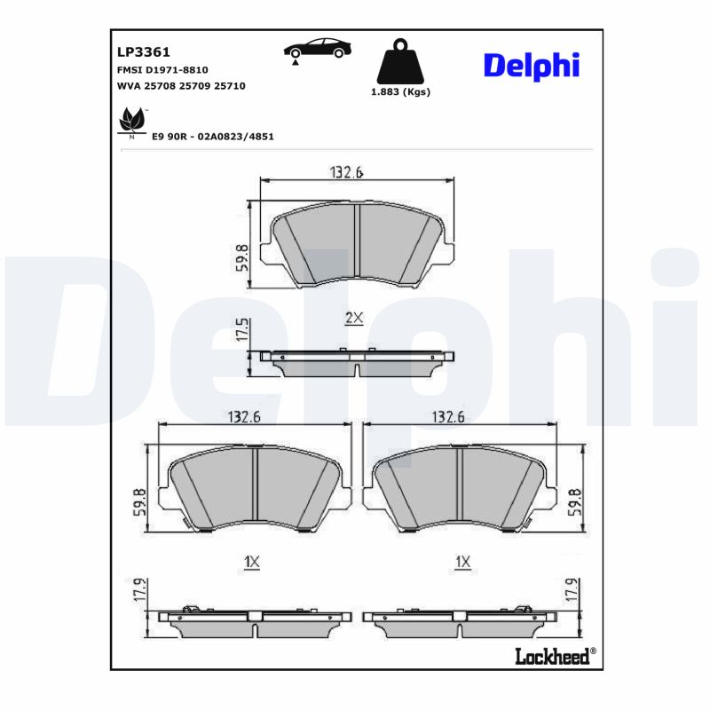 DELPHI DLP LP3361 1020202 FÉKBETÉT