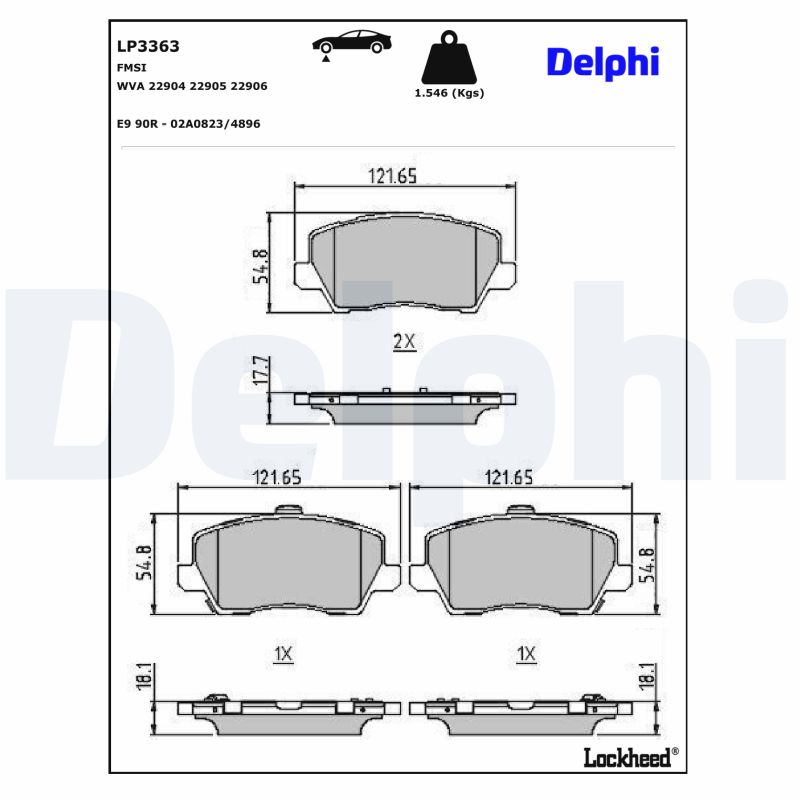 DELPHI LP3363 LP3363 SET PLACUTE FRANA DELPHI