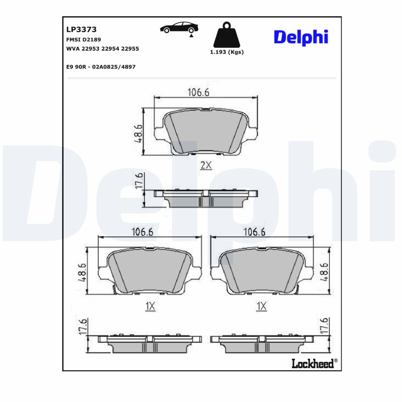 DELPHI DELLP3373 Fékbetét