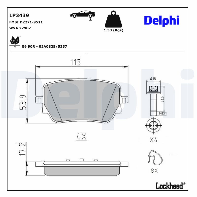 DELPHI DELLP3439 Fékbetét