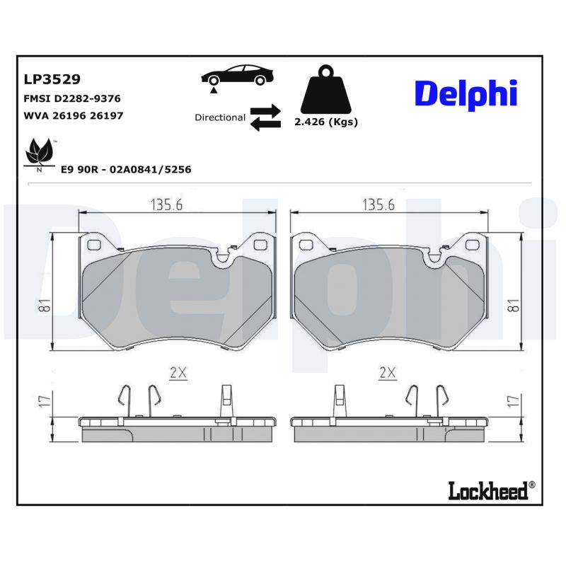 DELPHI DELLP3529 Fékbetét