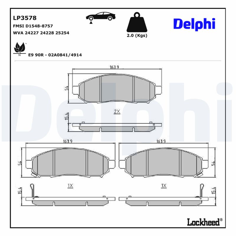 DELPHI DELLP3578 Fékbetét