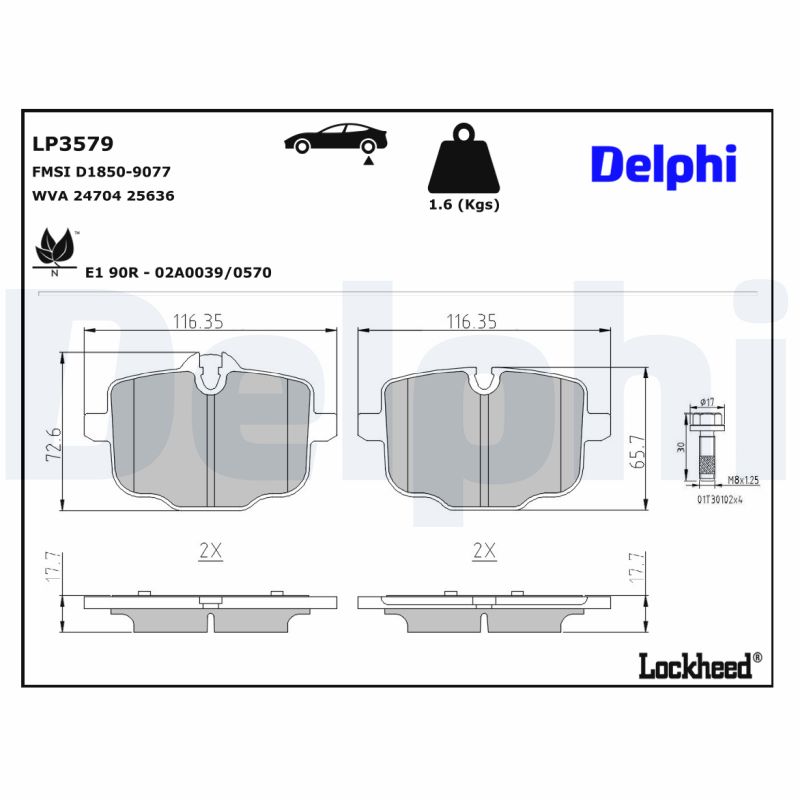 DELPHI LP3579 LP3579 SET PLACUTE FRANA DELPHI