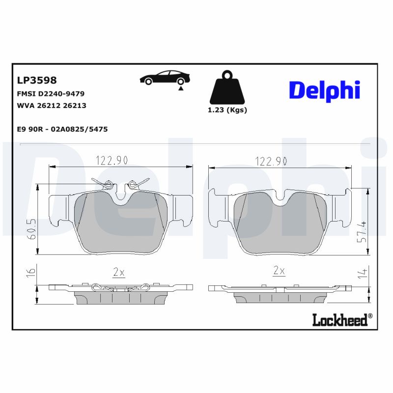 DELPHI DELLP3598 Fékbetét