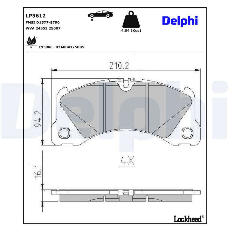 DELPHI LP3612 LP3612 SET PLACUTE FRANA DELPHI