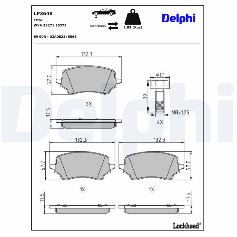 DELPHI DELLP3648 Fékbetét