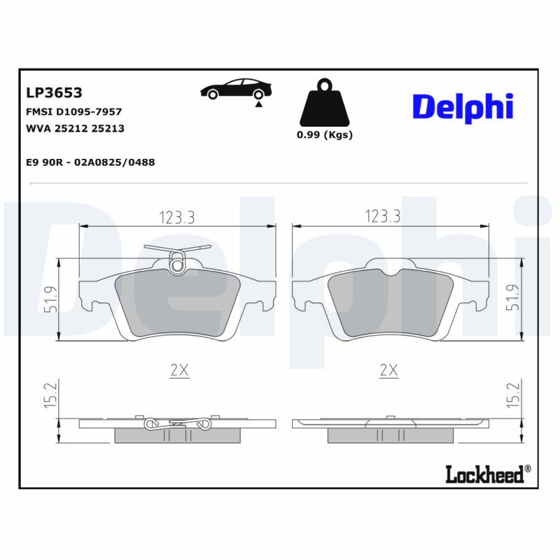DELPHI DELLP3653 Fékbetét