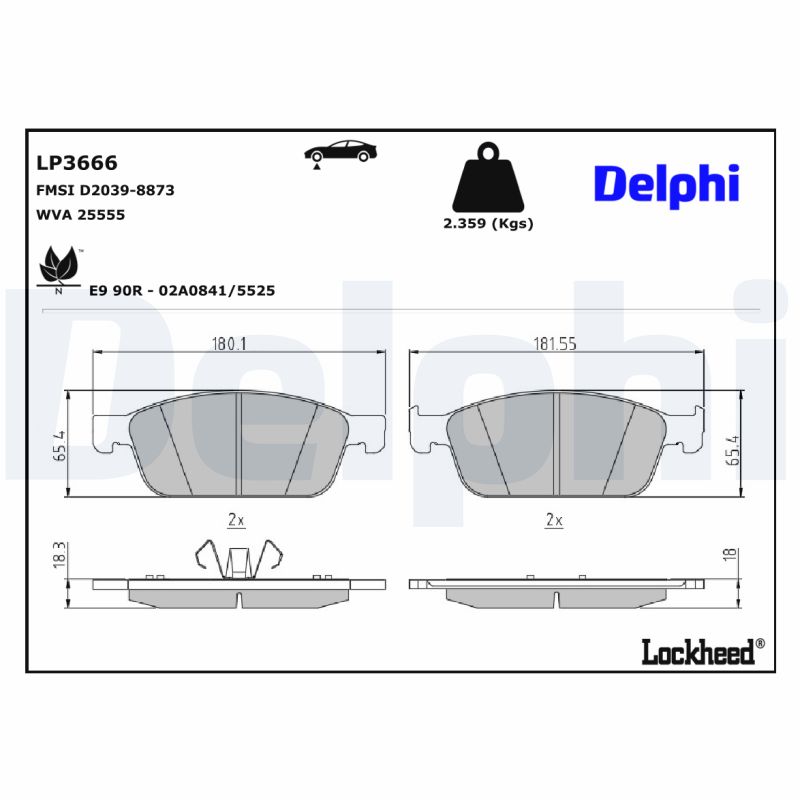 DELPHI DELLP3666 Fékbetét