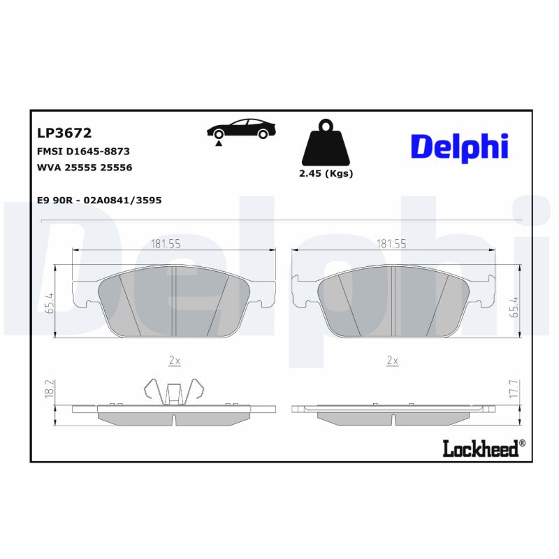 DELPHI DELLP3672 Fékbetét