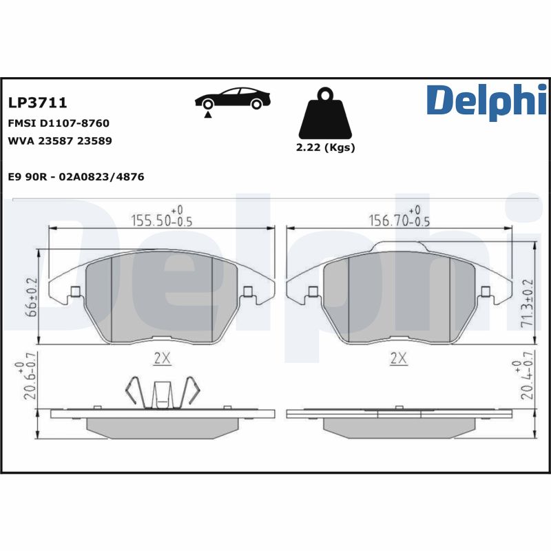 DELPHI DELLP3711 Fékbetét
