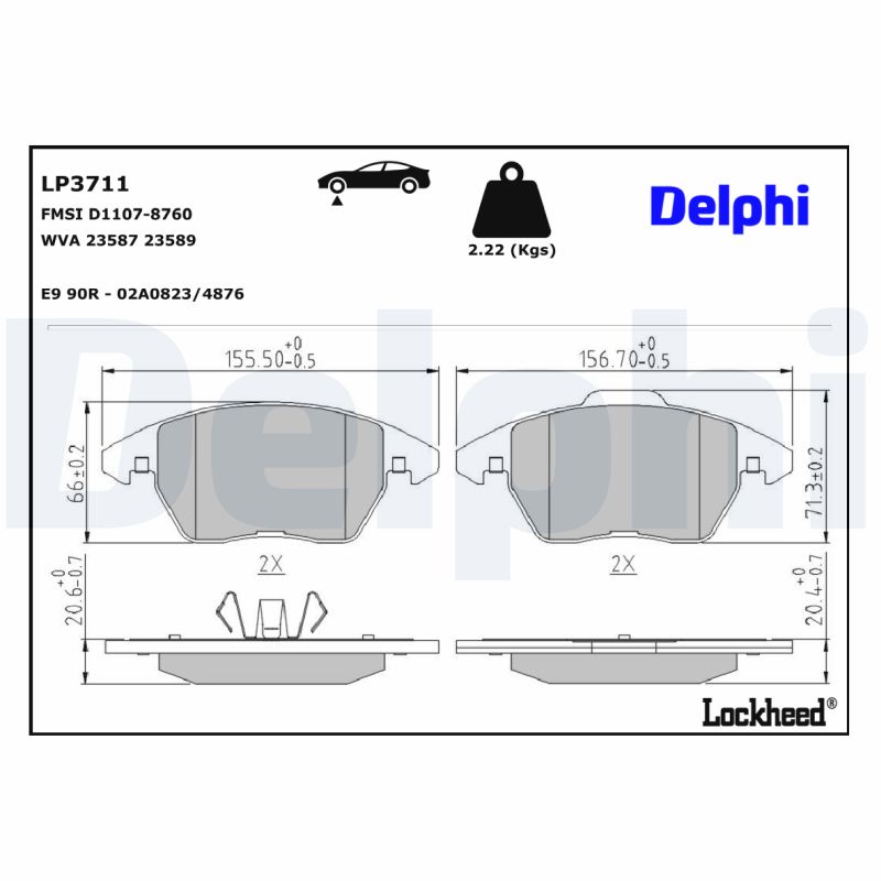DELPHI DELLP3711 Fékbetét