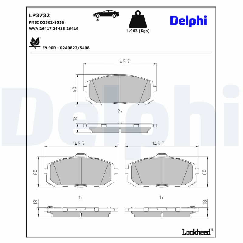 DELPHI DELLP3732 Fékbetét