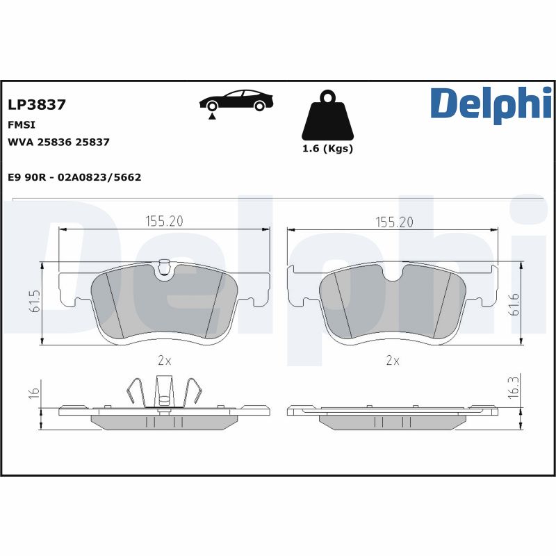 DELPHI DELLP3837 Fékbetét