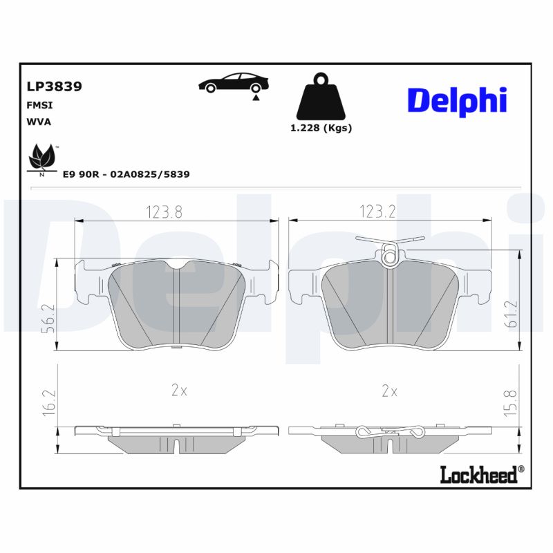 DELPHI DELLP3839 Fékbetét