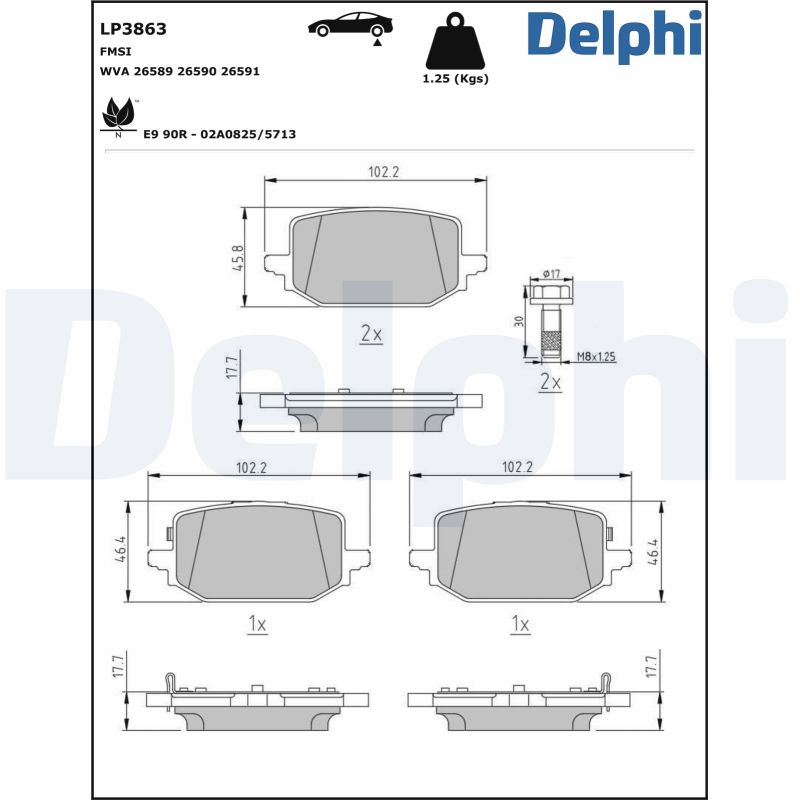 DELPHI DELLP3863 Fékbetét
