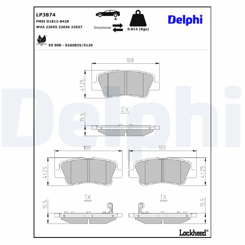 DELPHI DELLP3874 Fékbetét