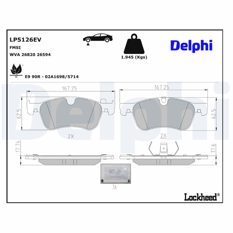 DELPHI DELLP3914 Fékbetét