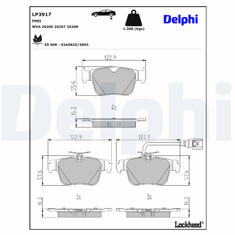 DELPHI DELLP3917 Fékbetét