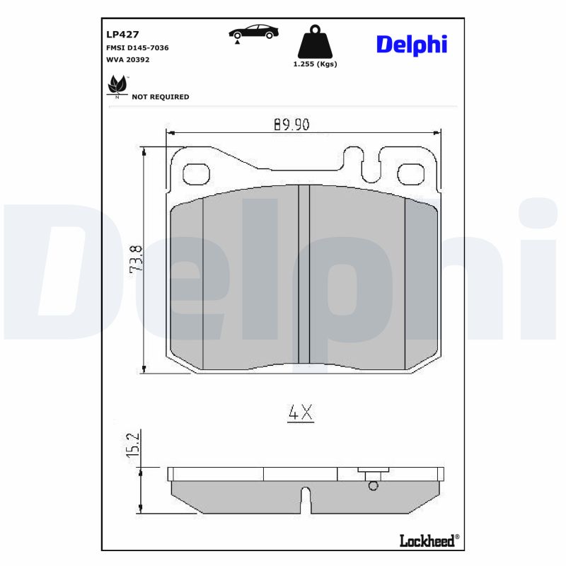 DELPHI DELLP427 Fékbetét