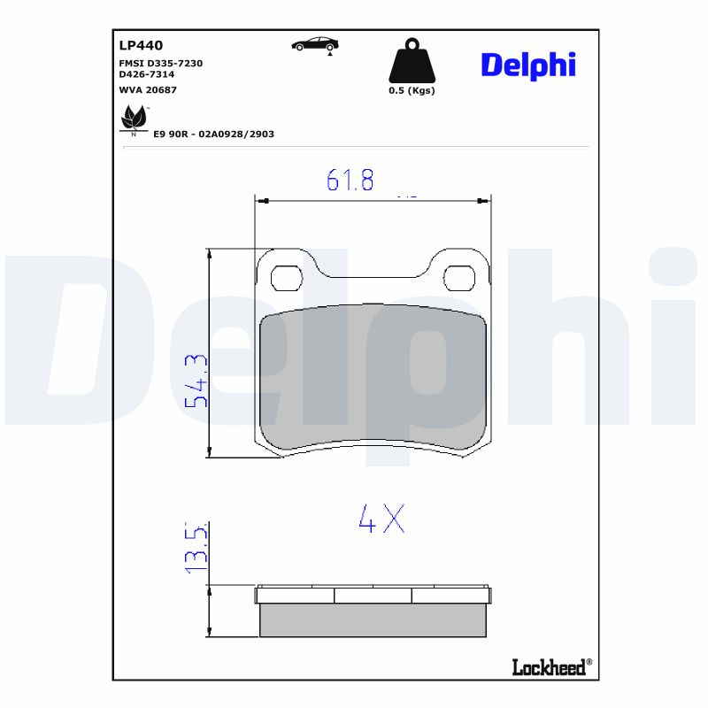 DELPHI DELLP440 Fékbetét