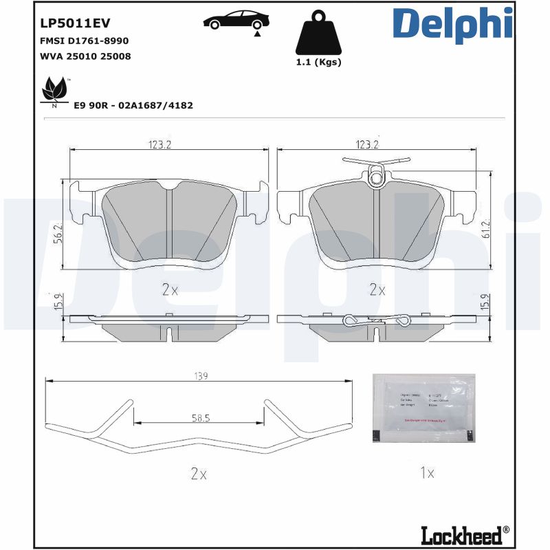 DELPHI DELLP5011EV Fékbetét
