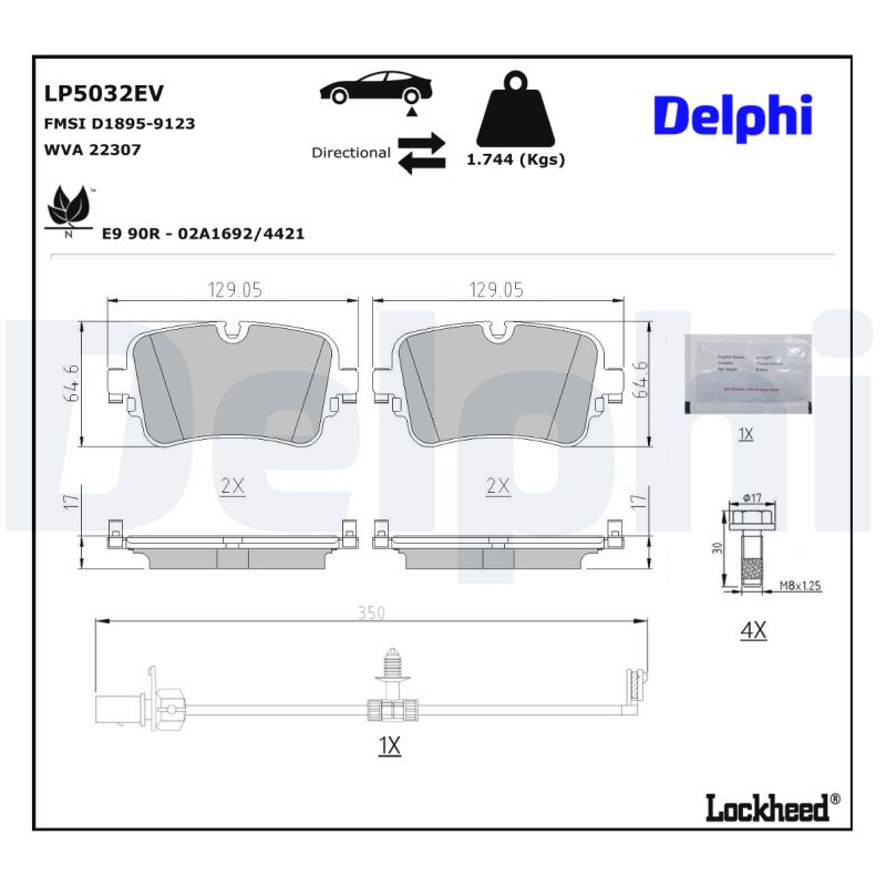 DELPHI DELLP5032EV Fékbetét