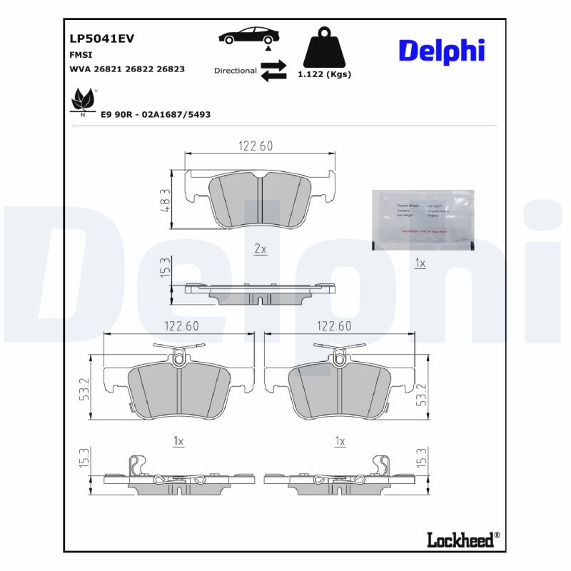 DELPHI DELLP5041EV Fékbetét