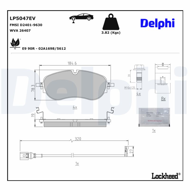 DELPHI DELLP5047EV Fékbetét
