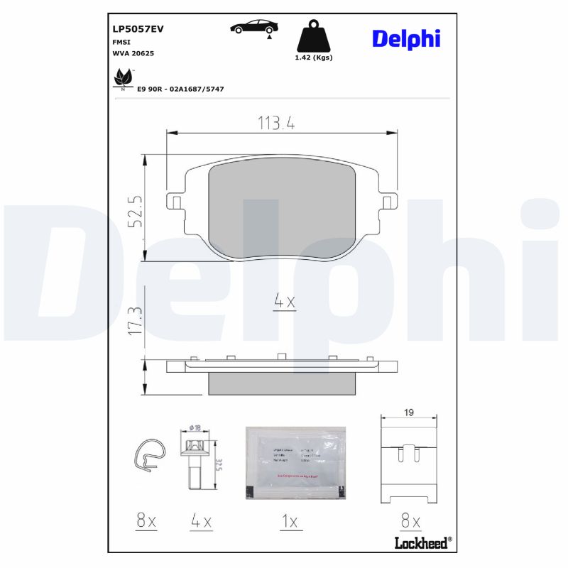 DELPHI DELLP5057EV Fékbetét