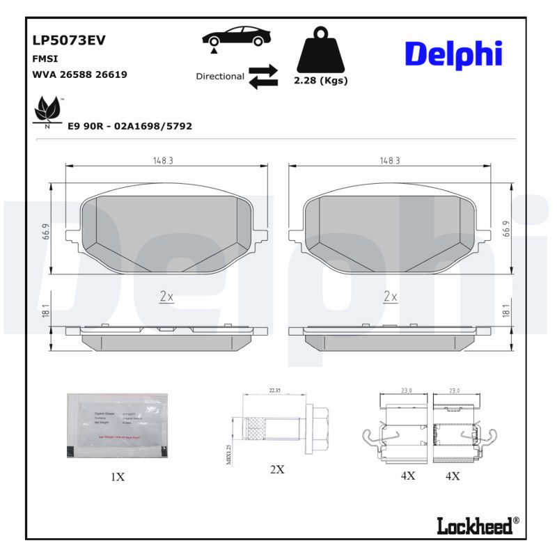 DELPHI DELLP5073EV Fékbetét