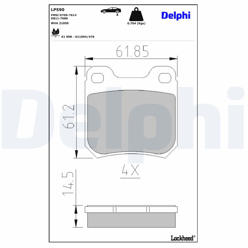 DELPHI DELLP590 Fékbetét