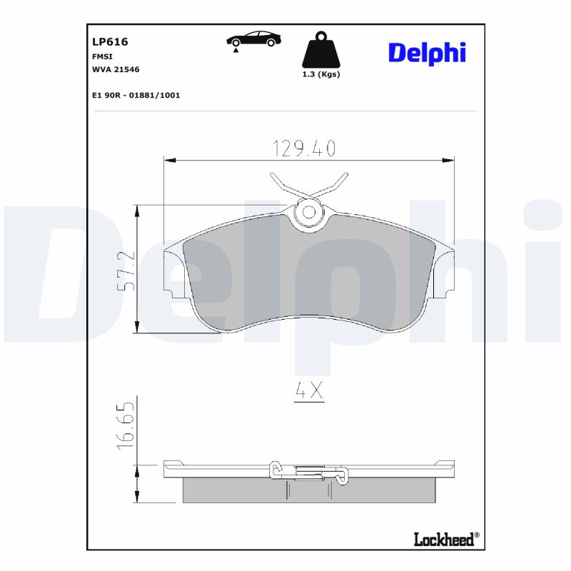 DELPHI DELLP616 Fékbetét
