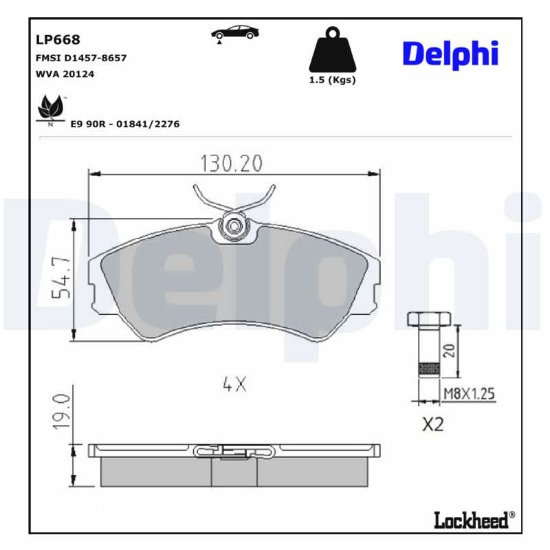 DELPHI DELLP668 Fékbetét