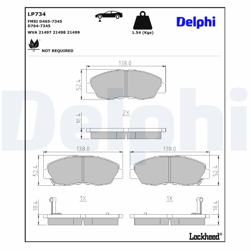 DELPHI DELLP734 Fékbetét