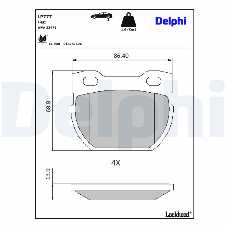 DELPHI DELLP777 Fékbetét
