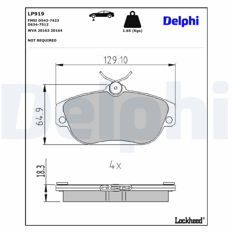 DELPHI DELLP919 Fékbetét