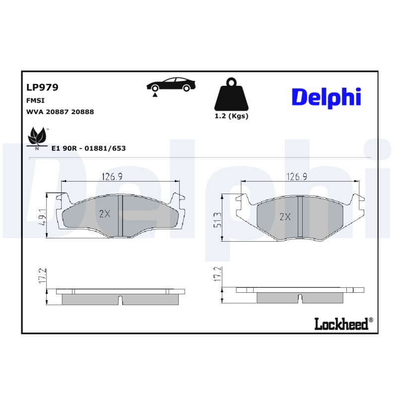 DELPHI DELLP979 Fékbetét