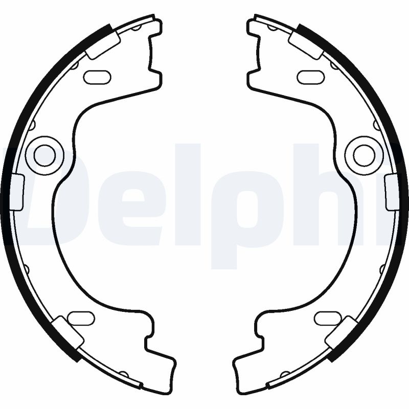DELPHI LS2012 Fékpofakészlet kézifékhez, rögzítőfékhez, dobfékhez