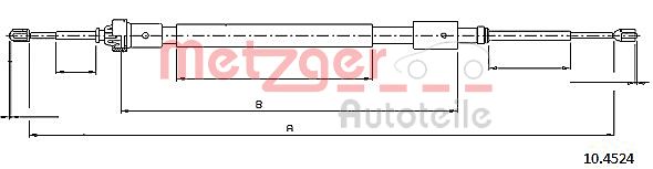 METZGER 10.4524 Kézifék bowden, kézifék kötél