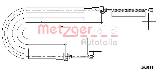 METZGER 10.6891 Kézifék bowden, kézifék kötél