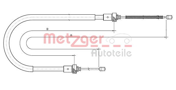 METZGER 10.6893 Kézifék bowden, kézifék kötél