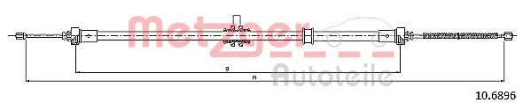 METZGER 10.6896 Kézifék bowden, kézifék kötél