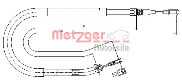 METZGER 10.9873 Kézifék bowden, kézifék kötél