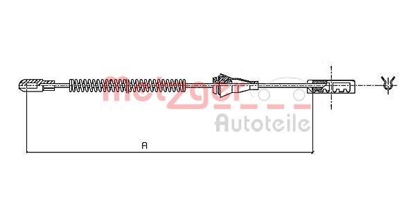 METZGER 11.5959 Kézifék bowden, kézifék kötél